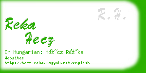 reka hecz business card